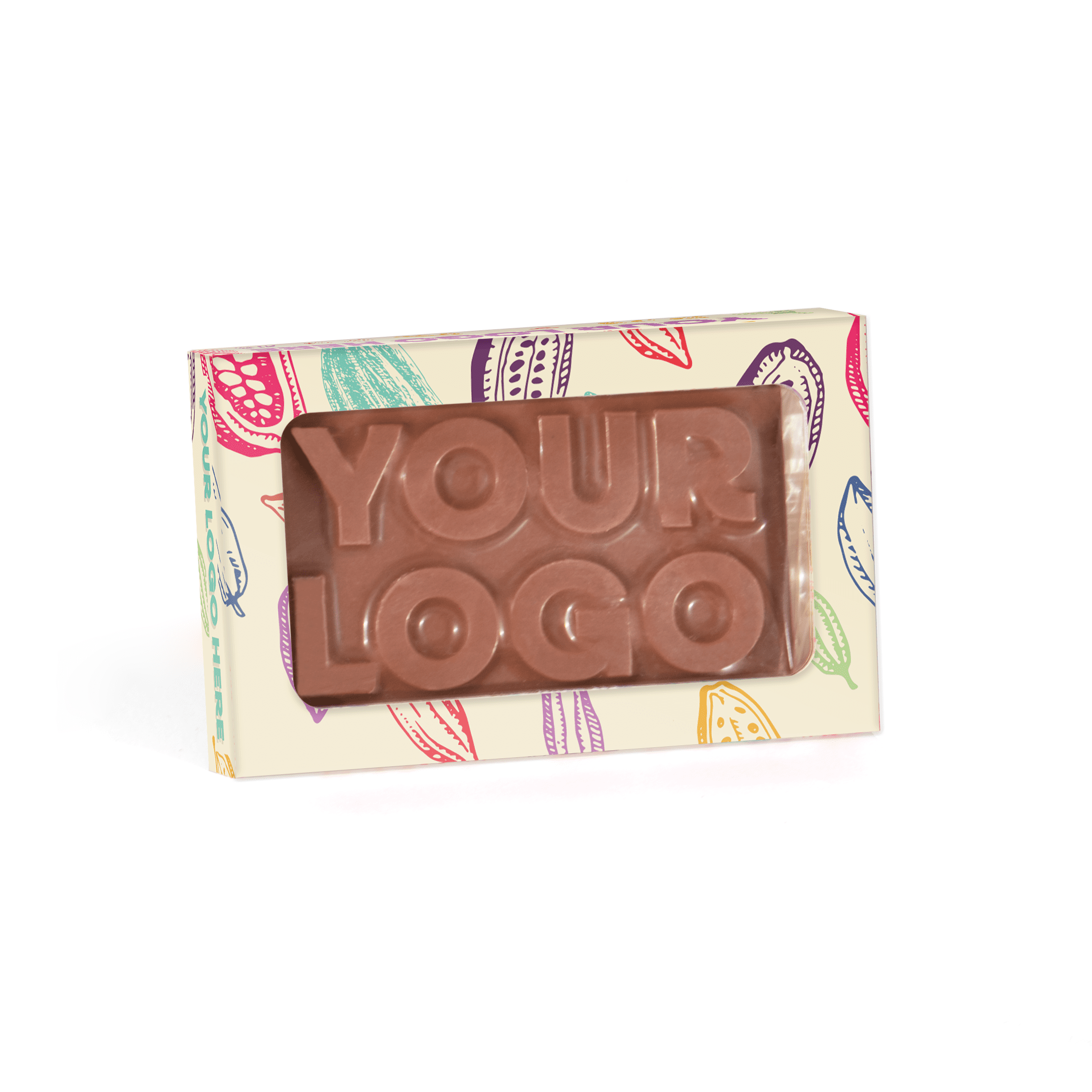 Eco Window Box 3D Bespoke Milk Chocolate Bar - Image 1