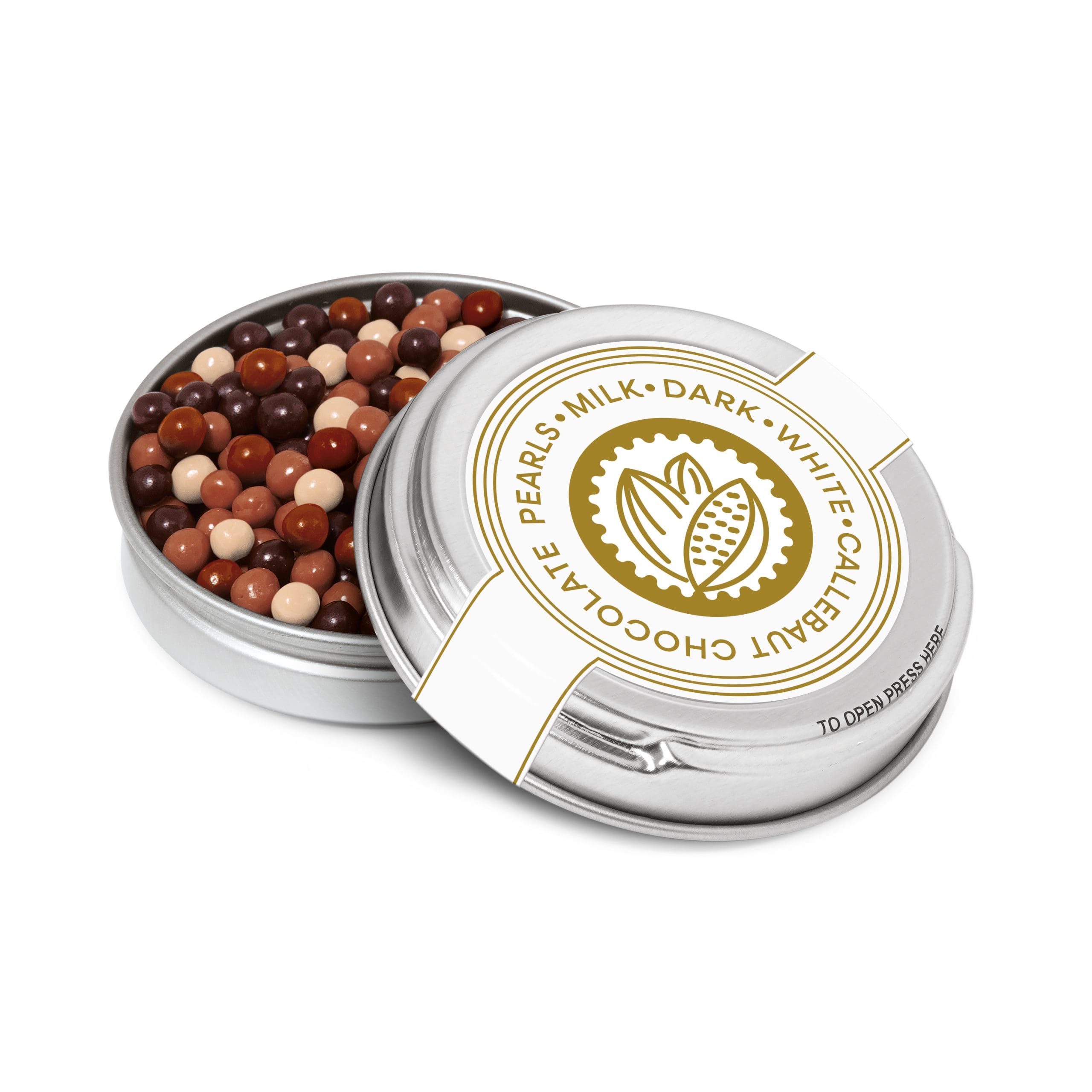Caviar Tin - Chocolate Pearls - Silver - Image 1