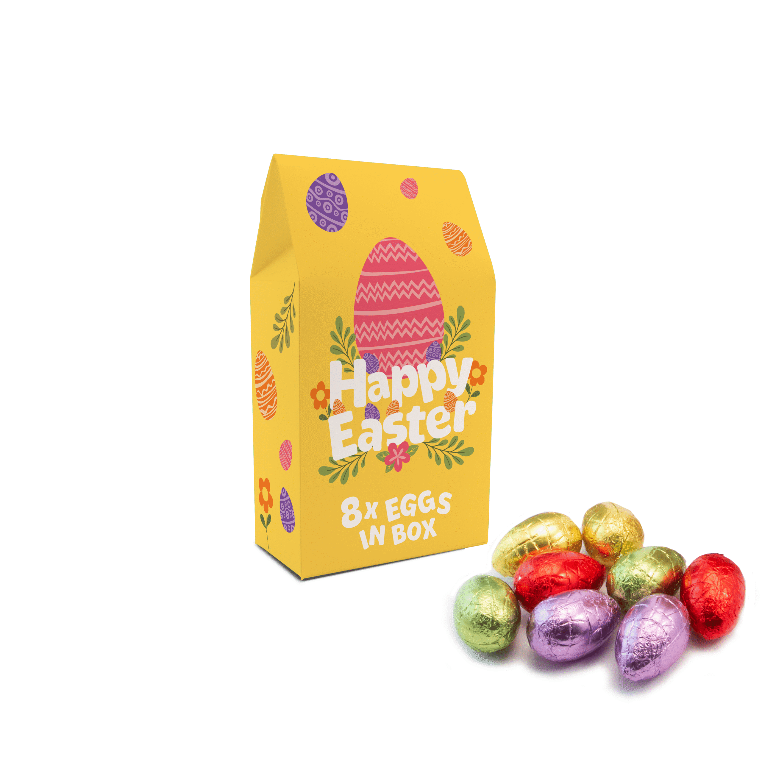 Easter Eco Carton - Hollow Chocolate Eggs - x8 - Image 1
