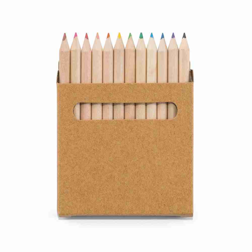 COLOURED. Pencil box with 12 coloured pencils - Image 1