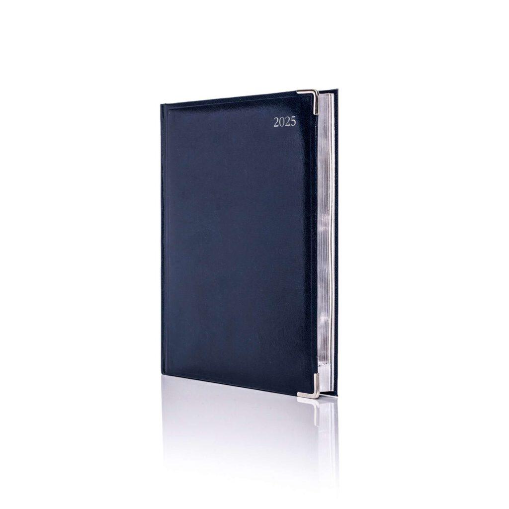 De Luxe A5 Daily Diary Silver Trim