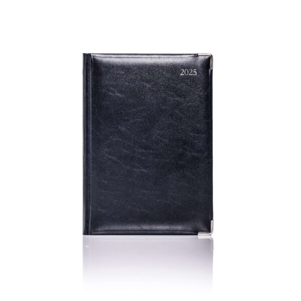 De Luxe A5 Daily Diary Silver Trim