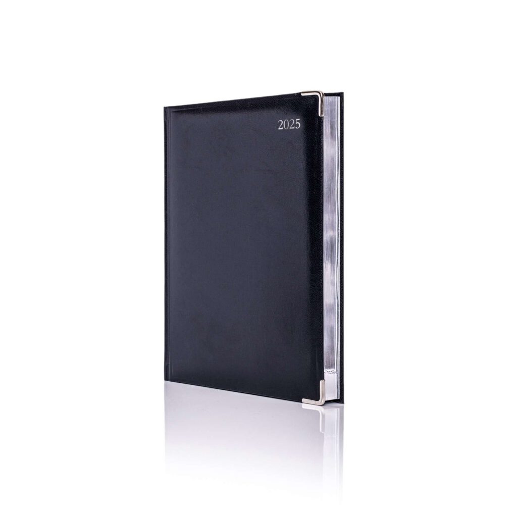 De Luxe A5 Daily Diary Silver Trim