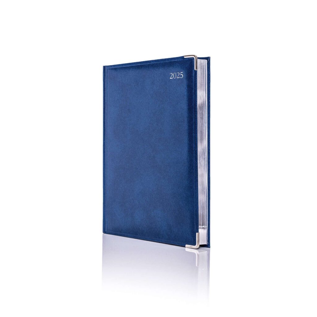 De Luxe A5 Daily Diary Silver Trim