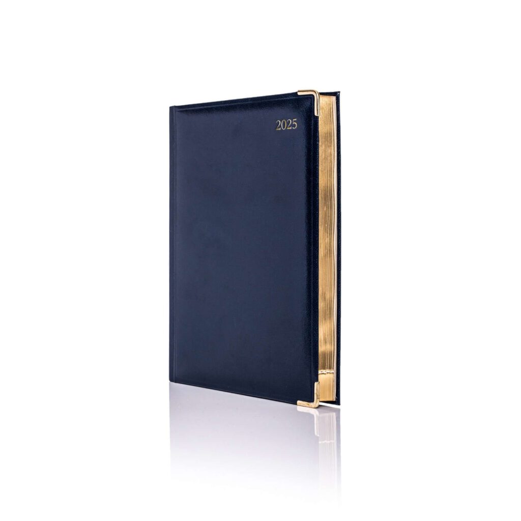 De Luxe A5 Daily Diary Gold Trim