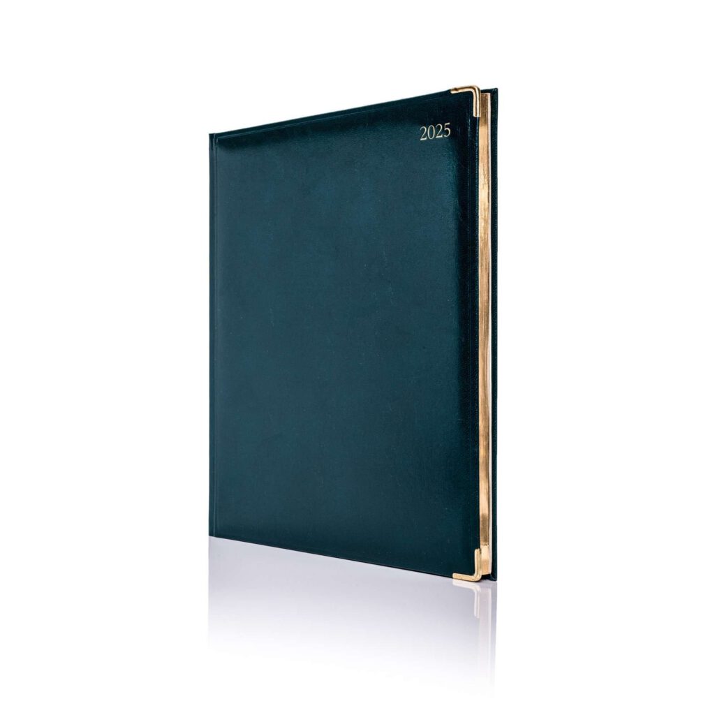 De Luxe Quarto Weekly Diary Gold Trim
