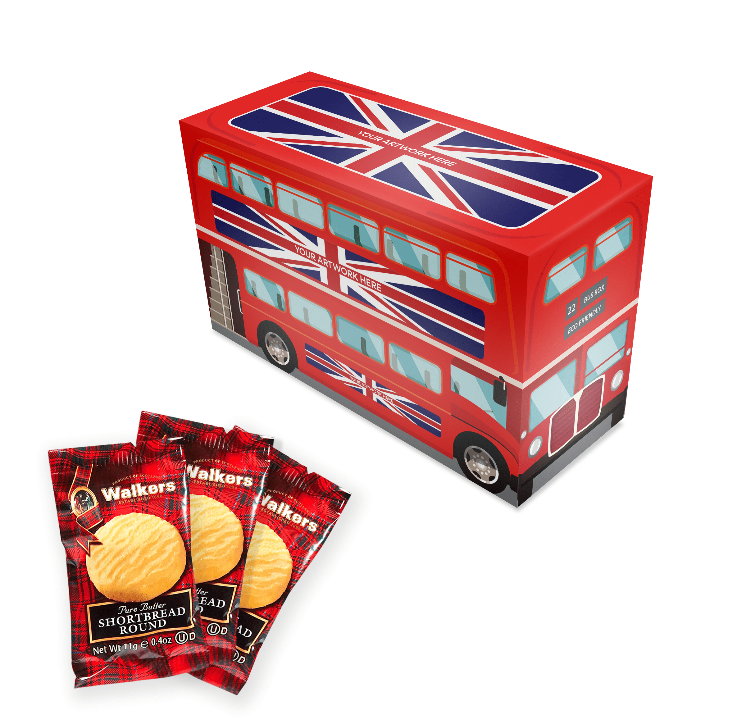 Eco Bus Box - Mini Shortbread Biscuits - Image 1