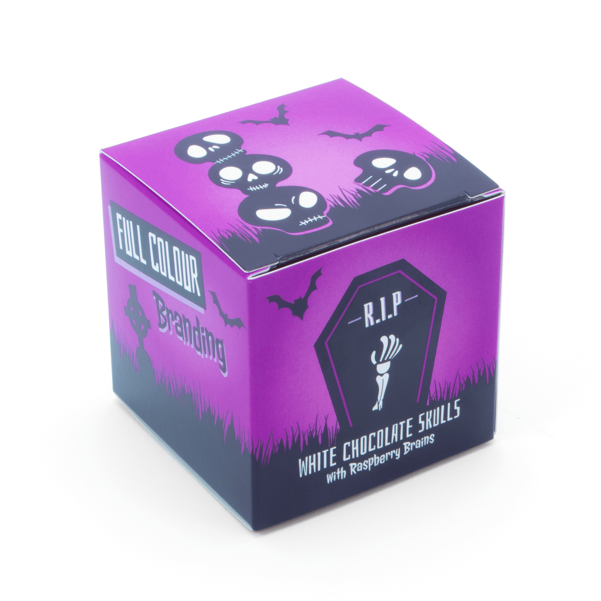 Halloween - Eco Maxi Cube - White Chocolate Skulls - Image 2
