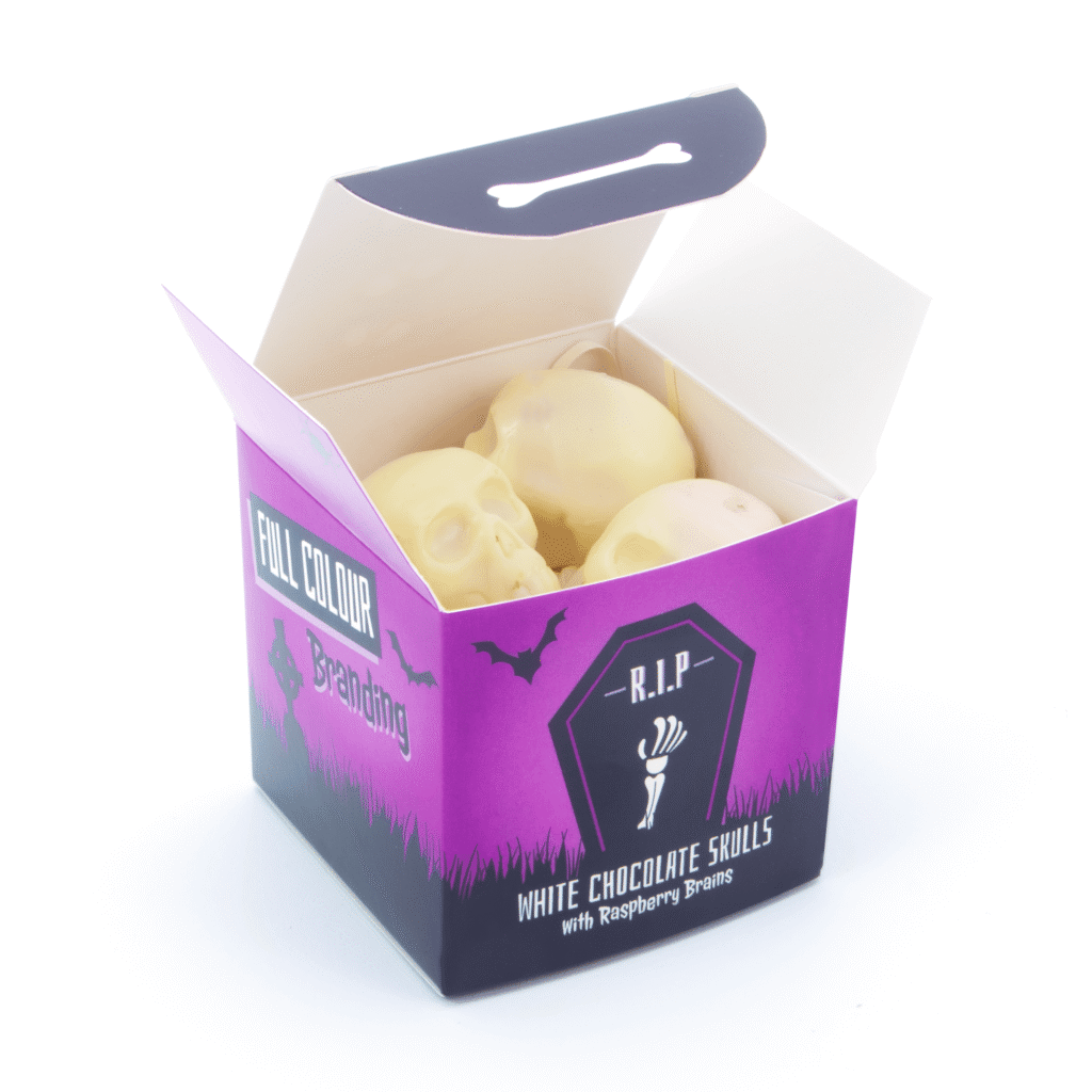 Halloween - Eco Maxi Cube - White Chocolate Skulls