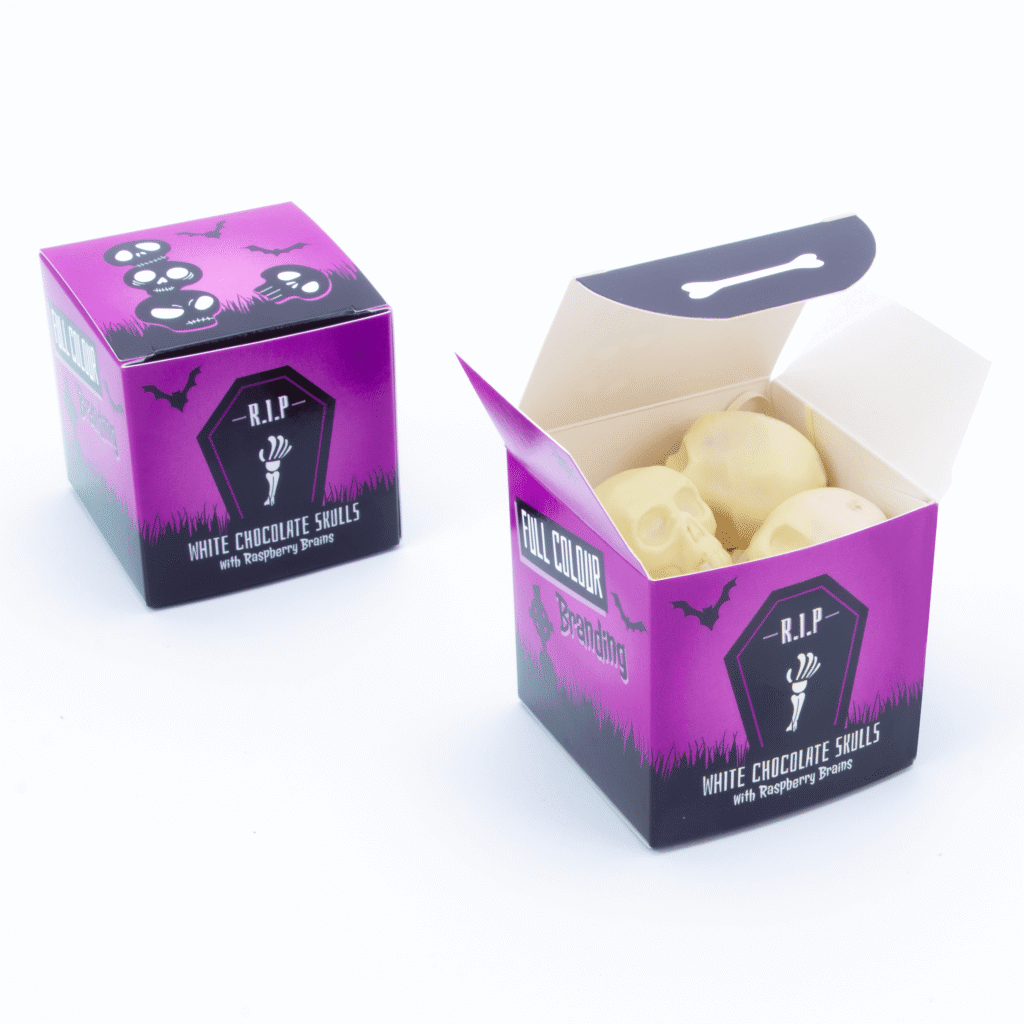Halloween - Eco Maxi Cube - White Chocolate Skulls