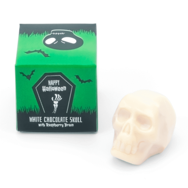 Halloween - Eco Mini Cube Box - White Chocolate Skull