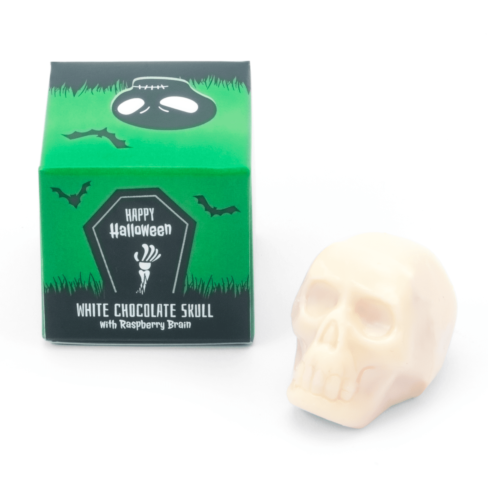Halloween - Eco Mini Cube Box - White Chocolate Skull - Image 2