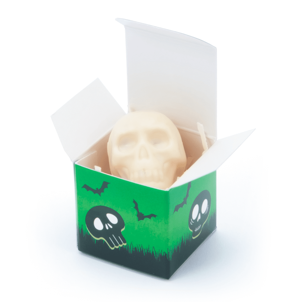Halloween - Eco Mini Cube Box - White Chocolate Skull