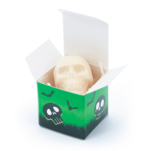 Halloween - Eco Mini Cube Box - White Chocolate Skull - Image 3