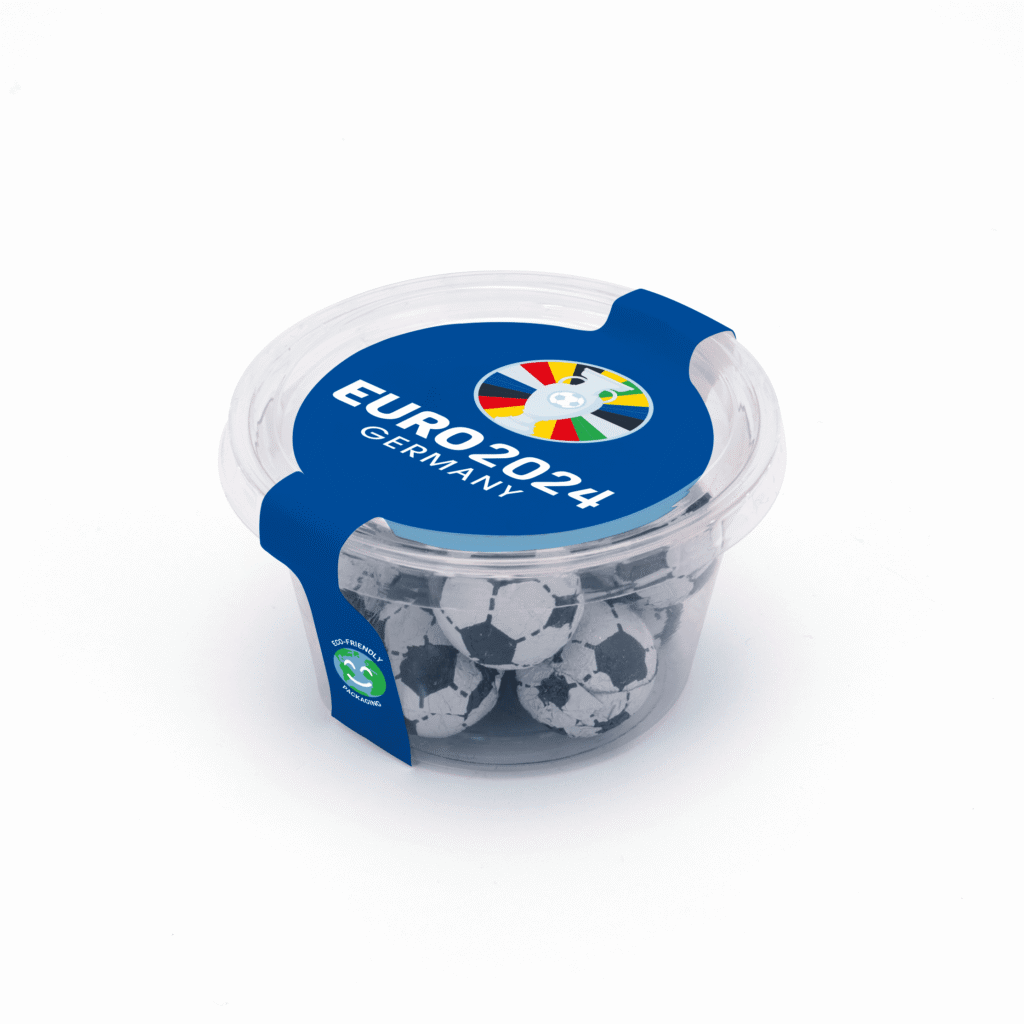 Euro Eco Maxi Pot - Chocolate Footballs