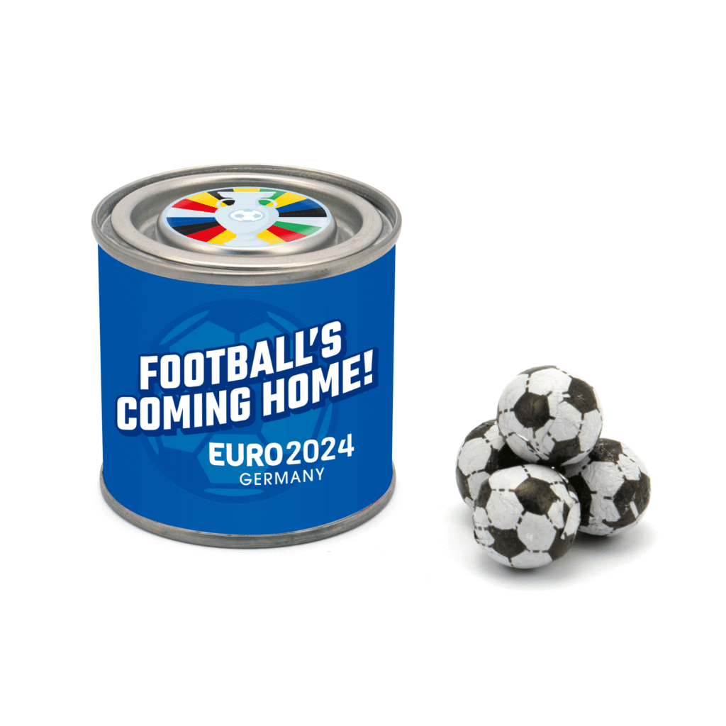 Euro Small Paint Tin - Chocolate Footballs
