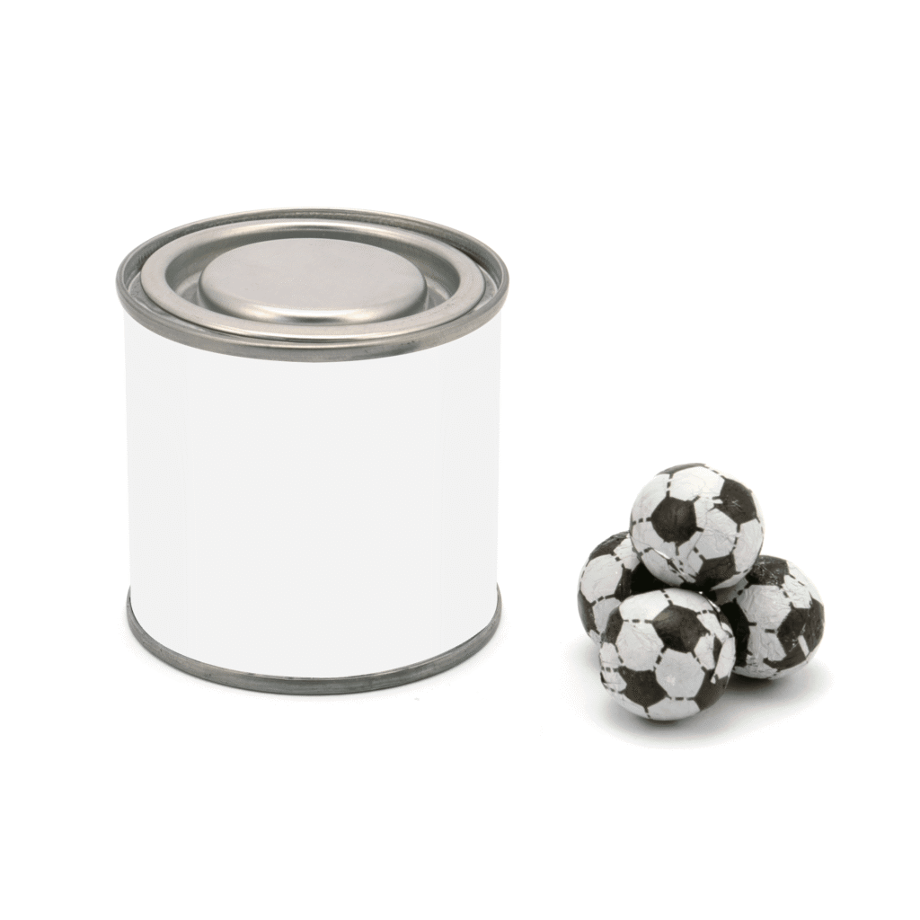 Euro Small Paint Tin - Chocolate Footballs