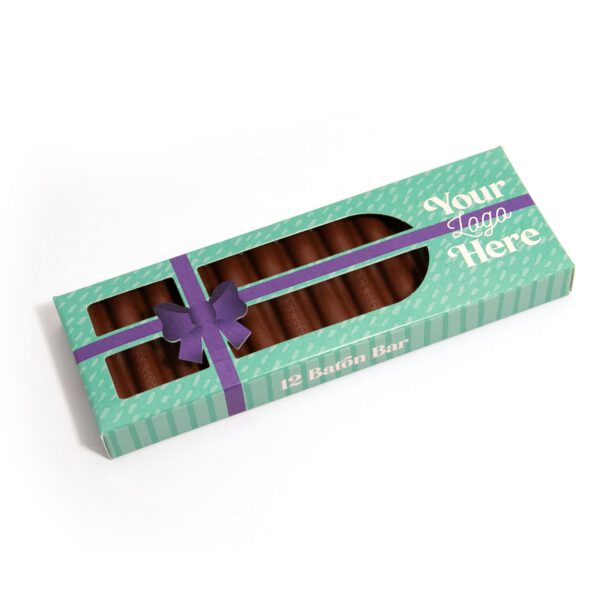 Eco 12 Baton Bar Box - Milk Chocolate Present Box