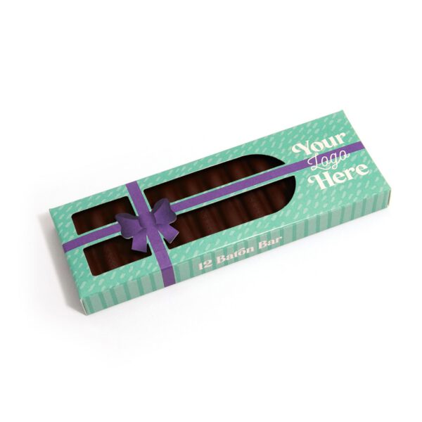 Eco 12 Baton Bar Box - Vegan Dark Chocolate - Present Box