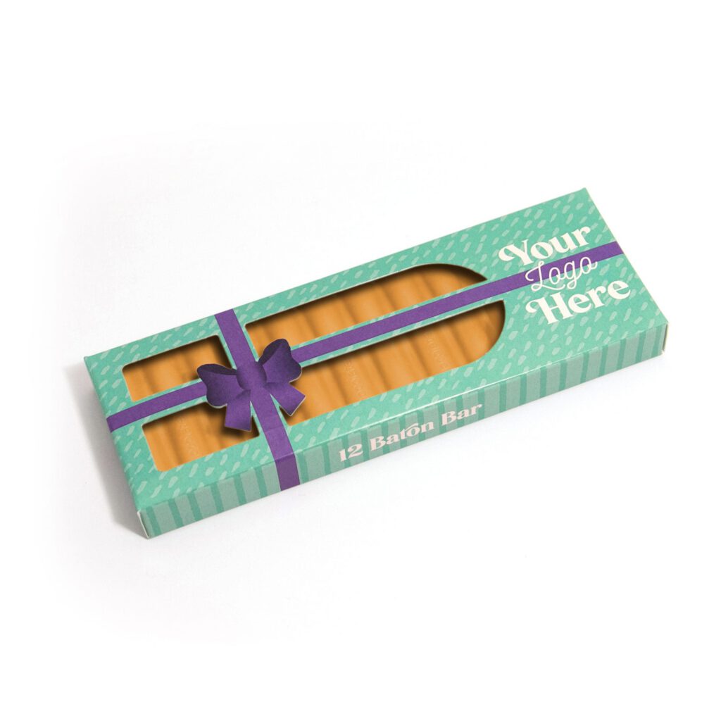 Eco 12 Baton Bar Box - Gold Chocolate Bar - Present Box