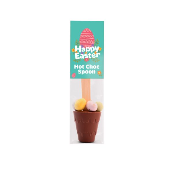 Easter Info Card - Hot Choc Spoon with Speckled Eggs