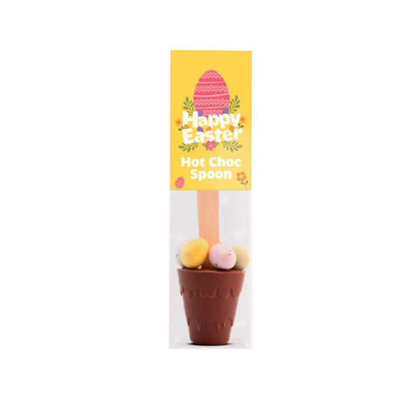 Easter Info Card - Hot Choc Spoon with Speckled Eggs