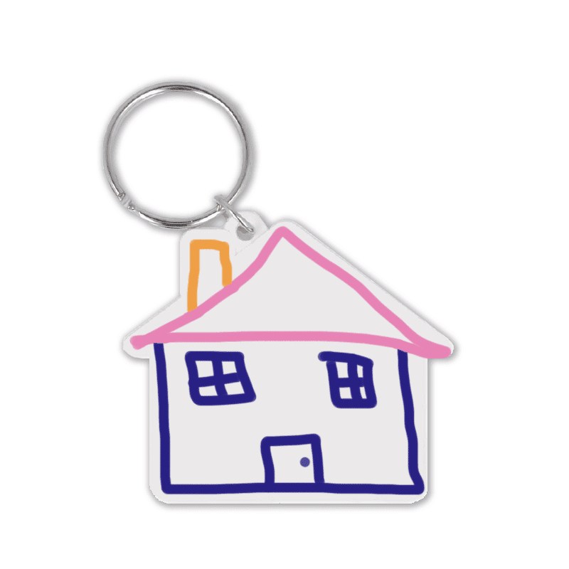 Recycled House Shape Keyring - Image 1