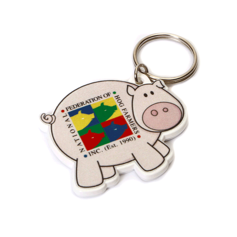 Recycled Pig Shape Keyring - Image 1