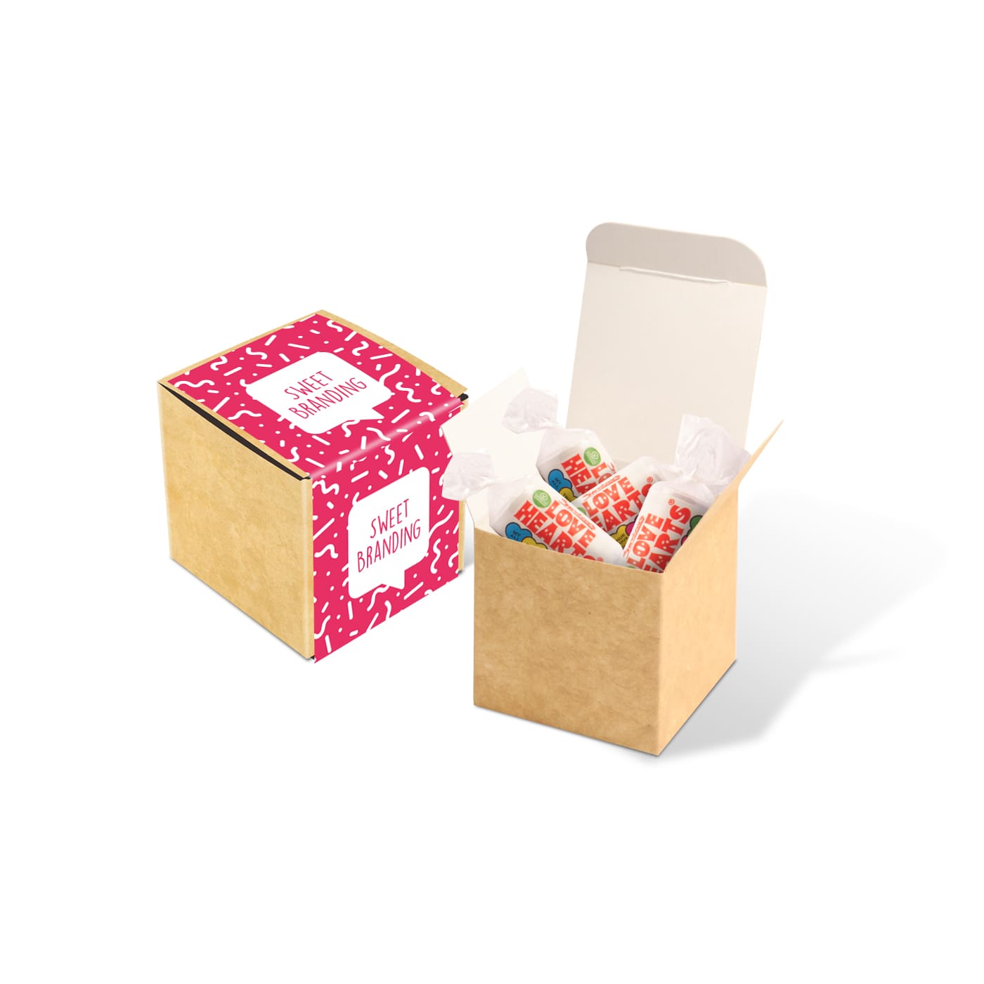 Eco Kraft Cube - Love Hearts® - Image 1