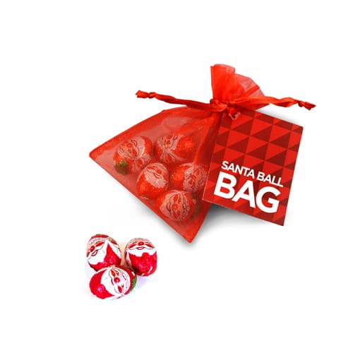 Chocolate Santa Ball Organza Bag