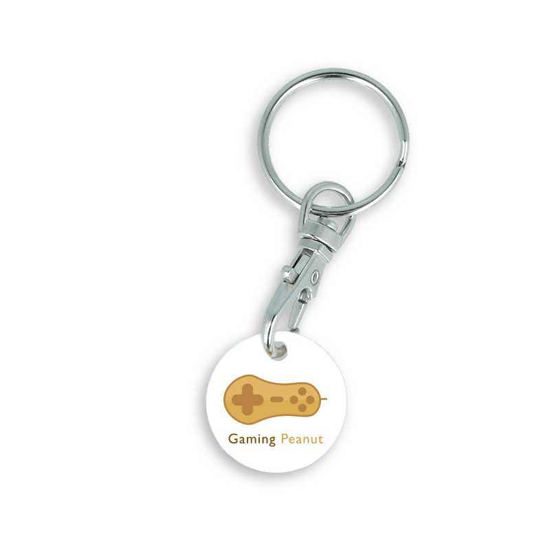 Recycled EURO Trolley Coin Keyring - Image 1