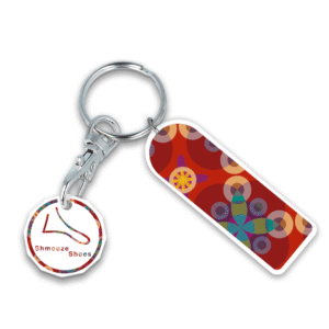 Recycled Rectangle Trolley Mate Keyring (printed coin)