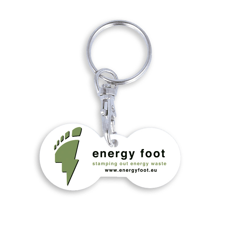 Recycled Multi Euro Trolley Stick Keyring - Image 1