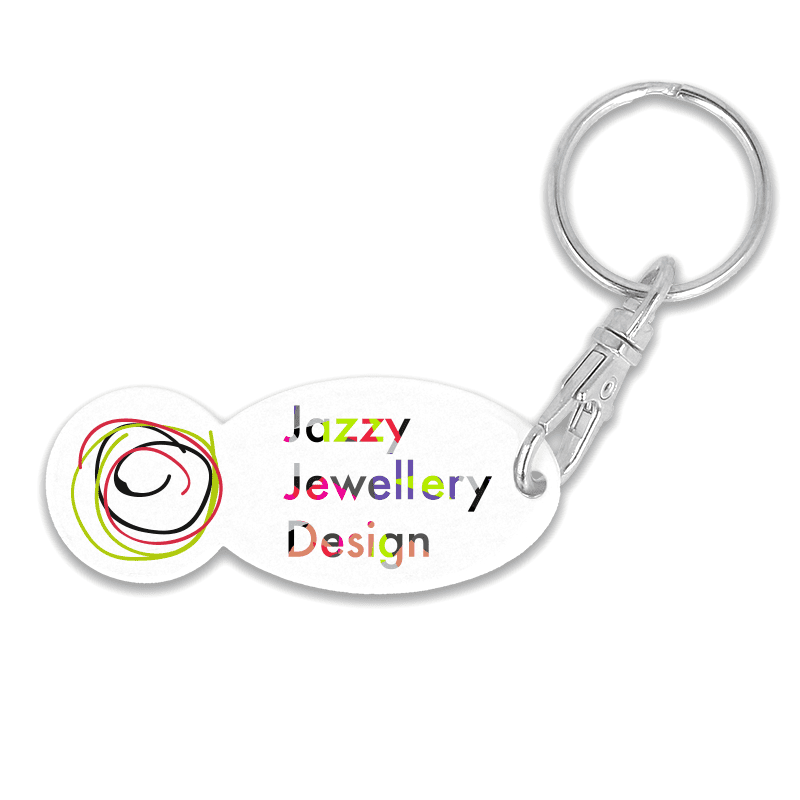 Recycled OLD Trolley Stick Oval Keyring - Image 1