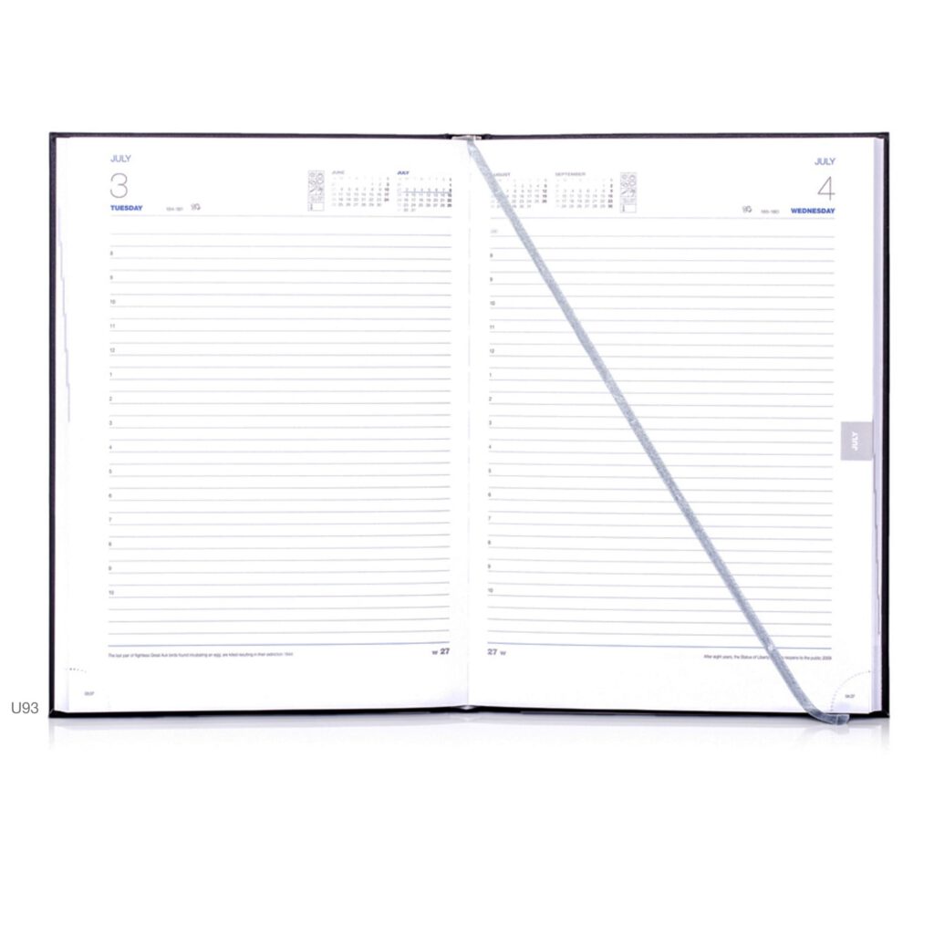 De Luxe Quarto Weekly Diary Silver Trim