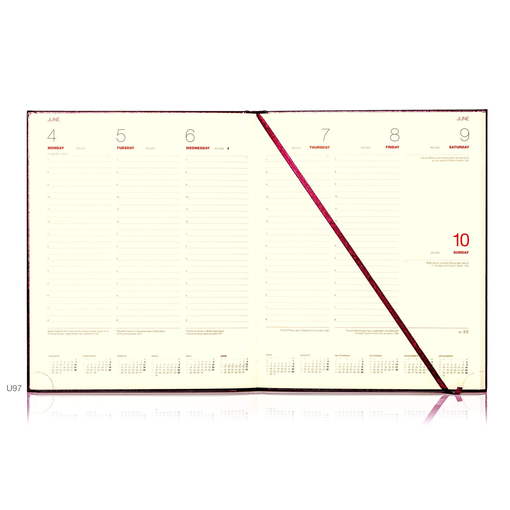 De Luxe Quarto Weekly Diary Gold Trim - Image 2