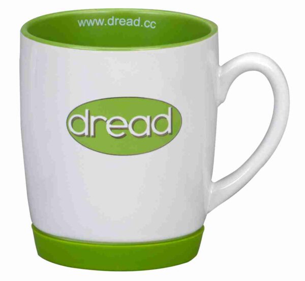 Horta - White/LimeGreen - Earthenware Mugs