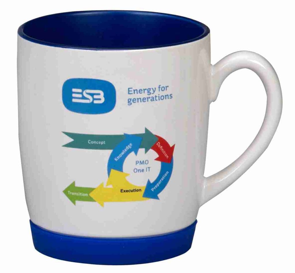 Horta - White/ReflexBlue - Earthenware Mugs