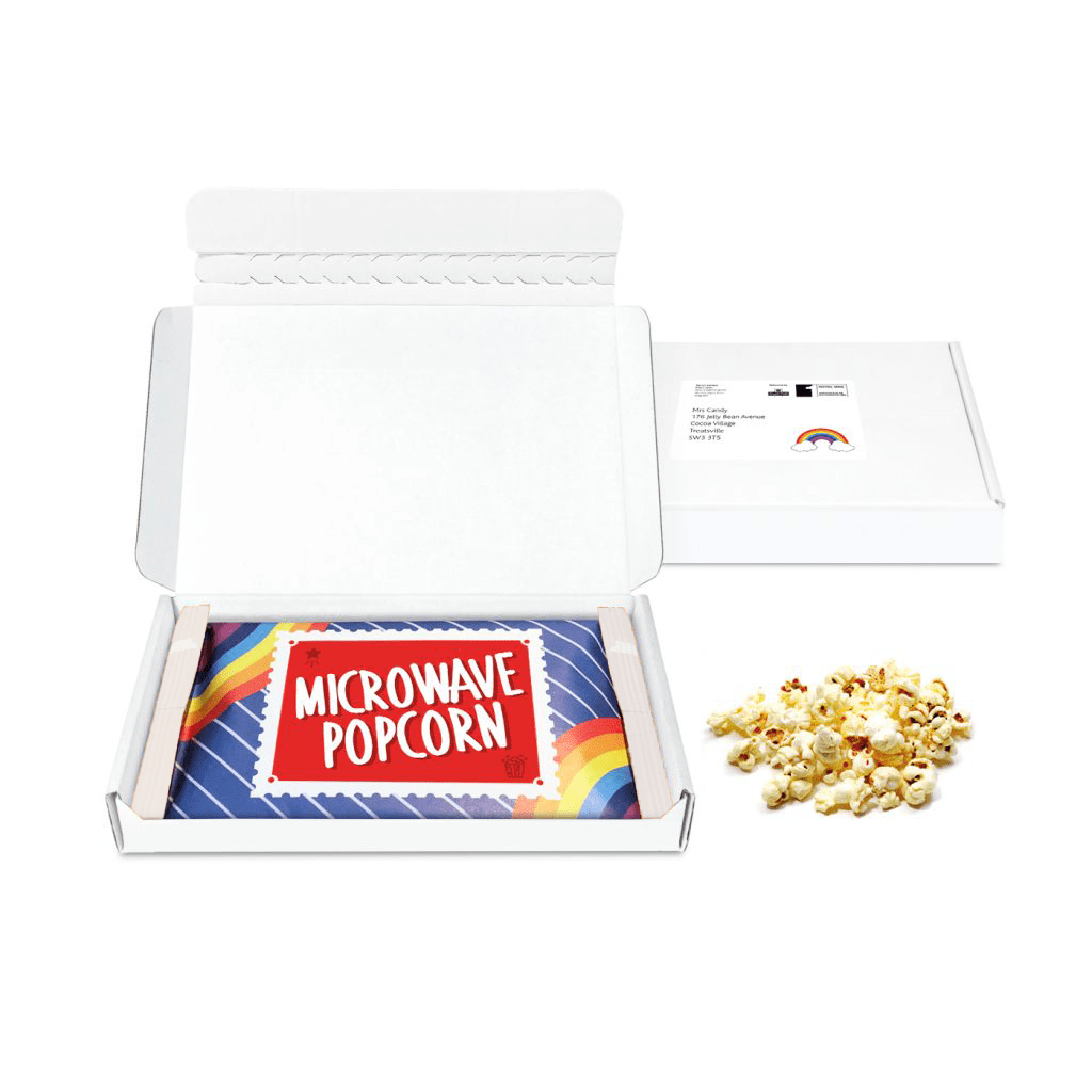 Gift Boxes - Mini White Postal Box - Microwave Popcorn - Image 1